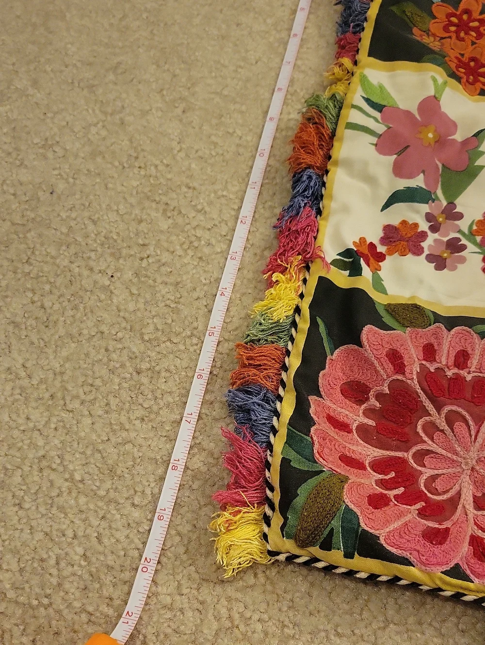 Pier 1 Patchwork Cushion Cover Embroidered Boho Bohemian Pillow Cases. READ MORE